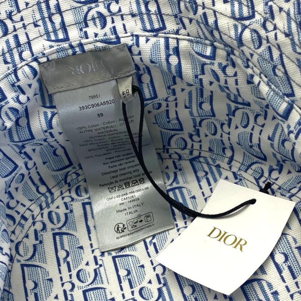 ★SOLD★ Dior Oblique Crotta Bob Hat Bucket Hat Reversible Blue White - Picture 6 of 8